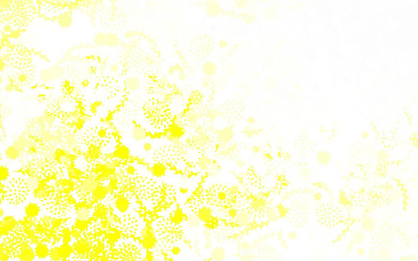 Modèle élégant vecteur jaune clair avec des fleurs Illustration colorée dans un style doodle avec des fleurs. Nouveau modèle pour votre livre de marque. - Vecteur, image