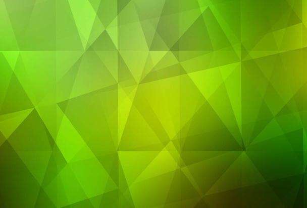ライトグリーン、イエローベクトル低ポリレイアウト。エレガントな三角形で抽象的なイラストをキラキラ。あなたのウェブサイトのための新しいテクスチャ. - ベクター画像