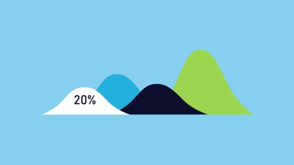 tilastot infographic data animaatio vuoret ja prosenttiosuudet - Materiaali, video