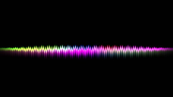 Ηχητική κυματική γραμμή πολύχρωμο μουσική αφηρημένο φόντο. Νέον φως κυρτό με πολύχρωμο γραφικό σχεδιασμό. - Φωτογραφία, εικόνα