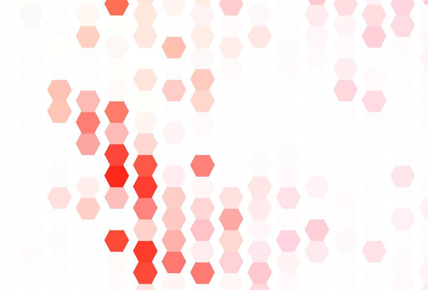Layout vetorial vermelho claro com formas hexagonais. hexágonos coloridos no fundo borrão. Design para o seu anúncio de negócios. - Vetor, Imagem