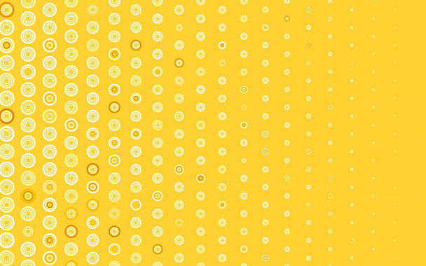 Fondo de vector amarillo claro con puntos. Burbujas borrosas sobre fondo abstracto con degradado colorido. Patrón de anuncio futurista, folletos. - Vector, Imagen