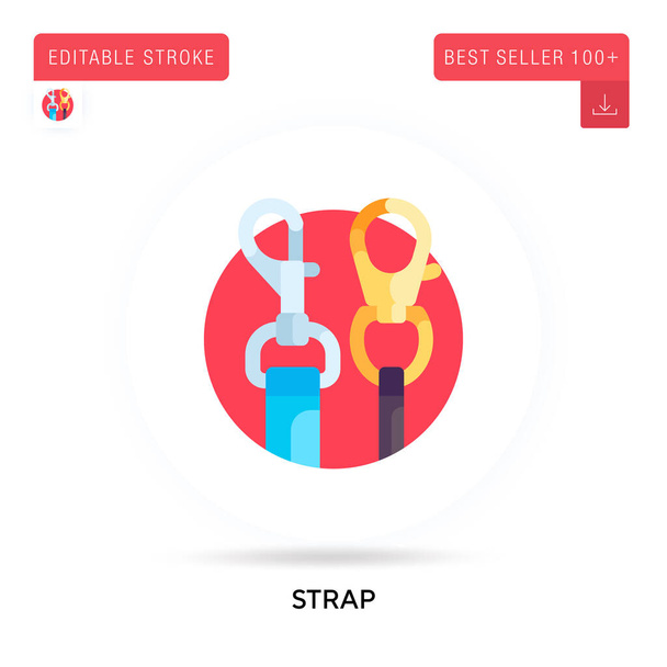 Strap detailed circular flat vector icon. Vector isolated concept metaphor illustrations. - Vector, Image