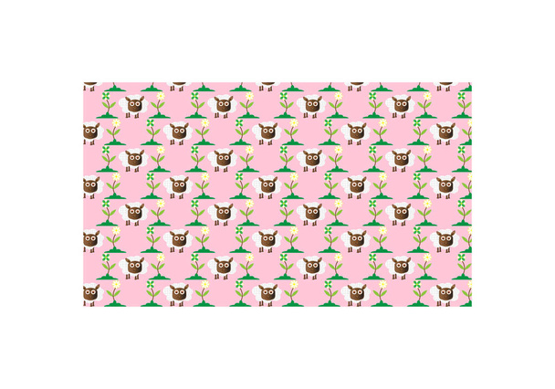 Vector de ilustración de patrón de fondo de oveja lindo sin costura - Vector, imagen