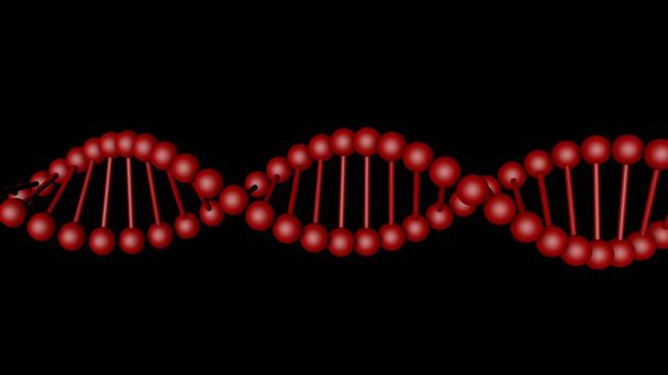 Siyah arkaplanda DNA 3d - Fotoğraf, Görsel