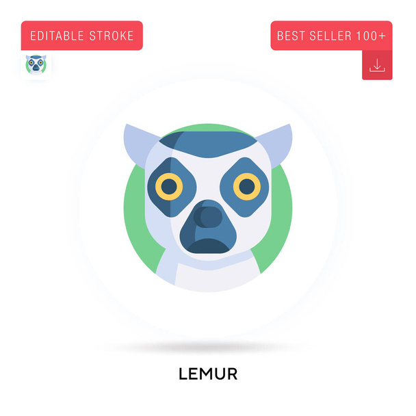 Lemur icono detallado vector plano circular. Ilustraciones de metáforas conceptuales aisladas vectoriales. - Vector, imagen