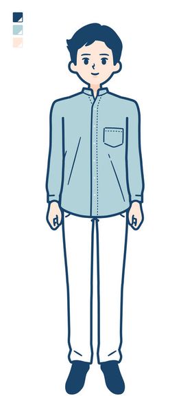 Man in a shirtwith full length image - Vector, afbeelding