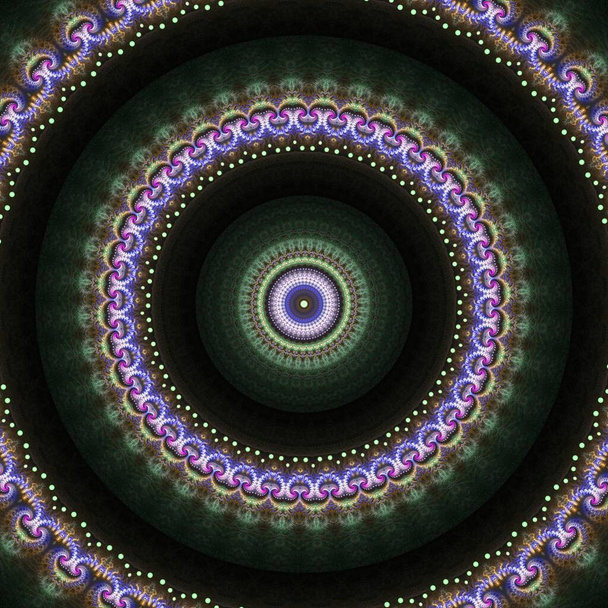 Mandala красочные винтажное искусство, древние индийские ведические дизайн фона, старая текстура живописи с несколькими математическими формами  - Фото, изображение