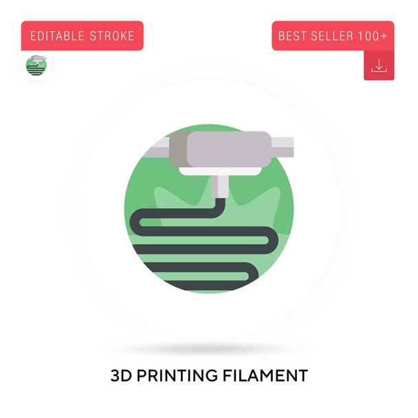 3d printing filament detailed circular flat vector icon. Vector isolated concept metaphor illustrations. - Vector, Image