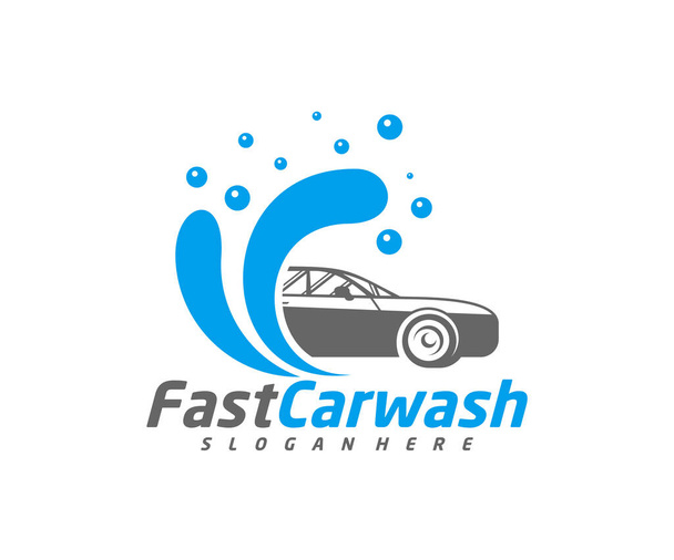 洗車ロゴデザインコンセプトベクトル、自動車清掃ロゴテンプレート - ベクター画像