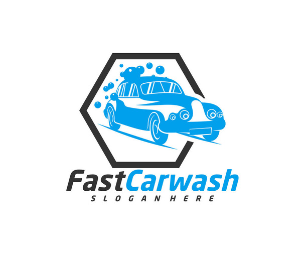 洗車ロゴデザインコンセプトベクトル、自動車清掃ロゴテンプレート - ベクター画像