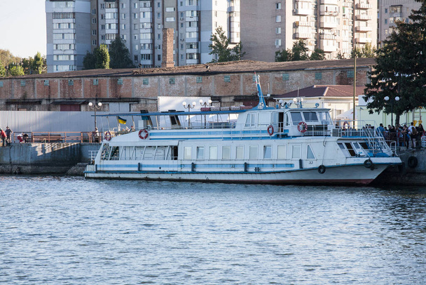 Cherkasy, Ukraine - September 12, 2020: Cherkasy river port - 写真・画像