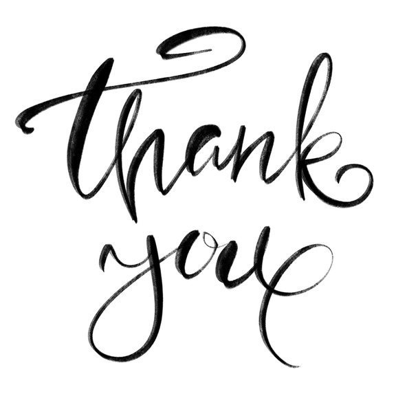 Thank you lettering card on a white background. - Foto, immagini