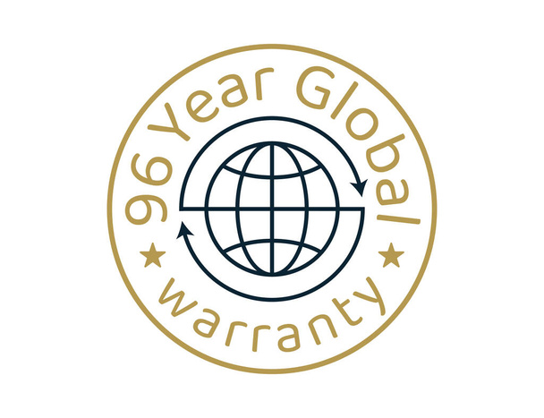 96 Jahre globale Garantie Bilder, 96 Jahre weltweite Garantie Logos - Vektor, Bild