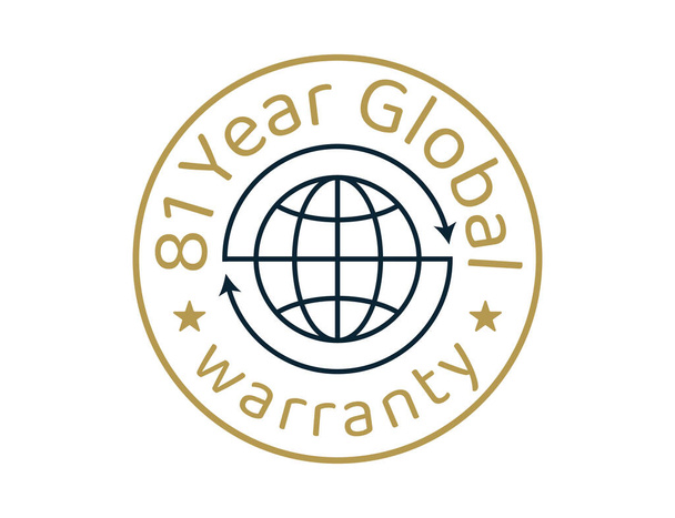 Imagens de garantia global de 81 anos, logotipos de garantia mundial de 81 anos - Vetor, Imagem