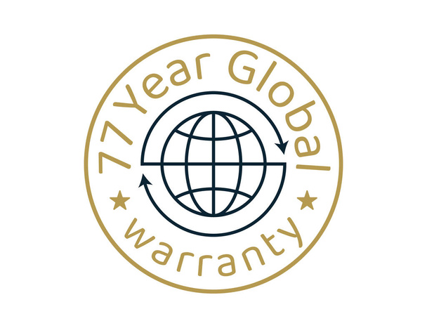Images de garantie globale de 77 ans, logos de garantie mondiale de 77 ans - Vecteur, image
