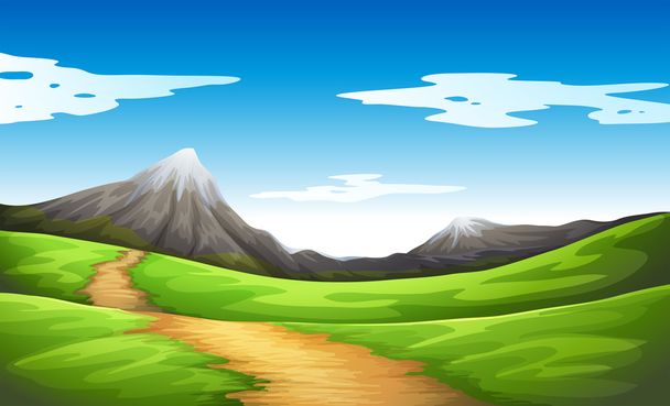 A pathway going to the mountain - Vector, Image