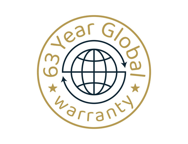 Images de garantie globale de 63 ans, logos de garantie mondiale de 63 ans - Vecteur, image