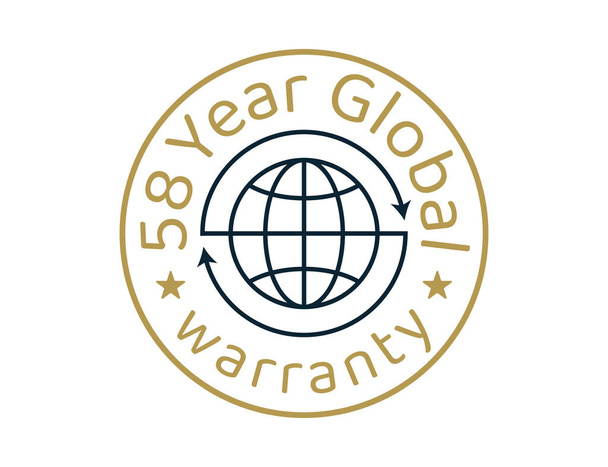 58 Jahre globale Garantie Bilder, 58 Jahre weltweite Garantie Logos - Vektor, Bild