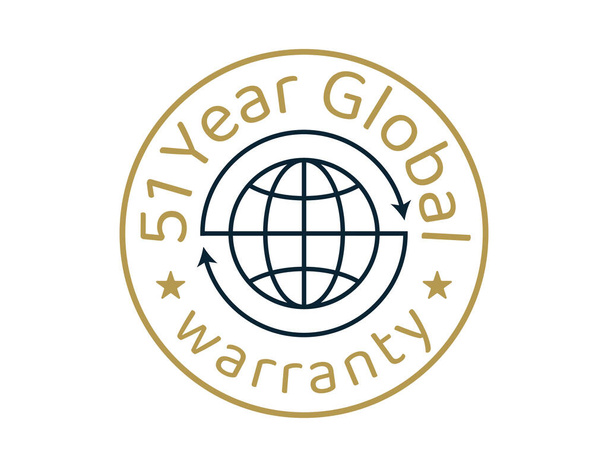 51 jaar wereldwijde garantie afbeeldingen, 51 jaar wereldwijde garantie logo 's - Vector, afbeelding