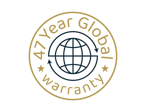 47 anni di immagini di garanzia globale, 47 anni di logo di garanzia in tutto il mondo - Vettoriali, immagini