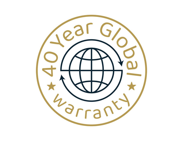 40 jaar wereldwijde garantie afbeeldingen, 40 jaar wereldwijde garantie logo 's - Vector, afbeelding