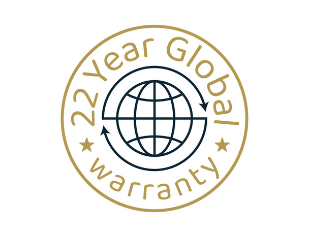 22 jaar wereldwijde garantiebeelden, 22 jaar wereldwijde garantielogo 's - Vector, afbeelding