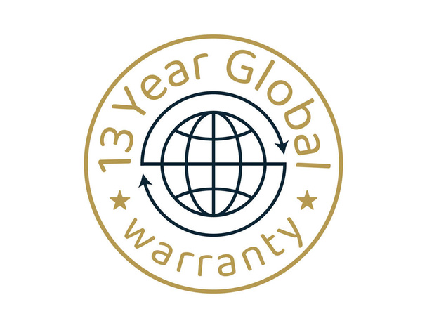 Imágenes de garantía global de 13 años, 10 años en todo el mundo logos de garantía - Vector, imagen