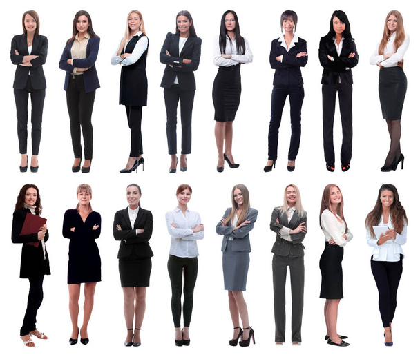 in full growth.collage of a group of successful young business women. - Фото, зображення