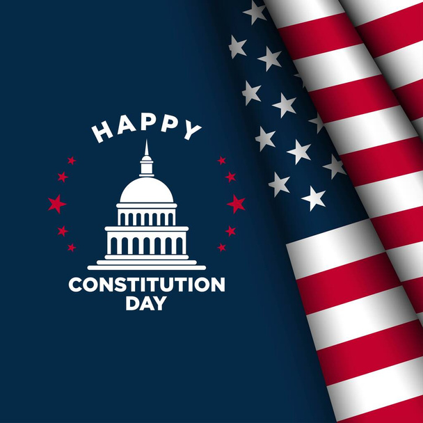Antecedentes del Día de la Constitución con USA Flag Illustration.  - Vector, Imagen