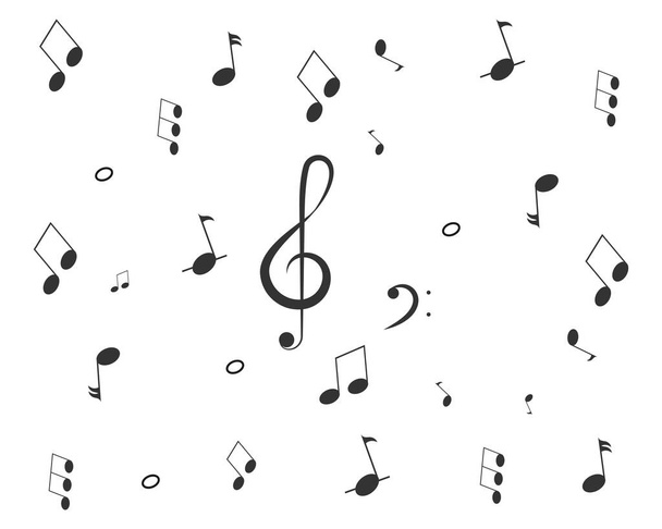 Muzikaal designelement, muzieknoten, symbolen, vectorillustratie. - Vector - Vector, afbeelding
