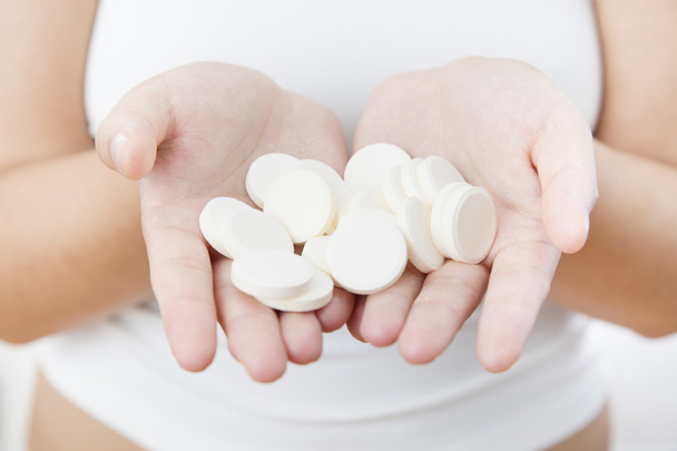 Pills in women hands - Photo, Image