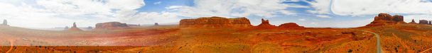 Aerial panoramic view of amazing Monument Valley in summser season, drone viewpoint. - Photo, Image
