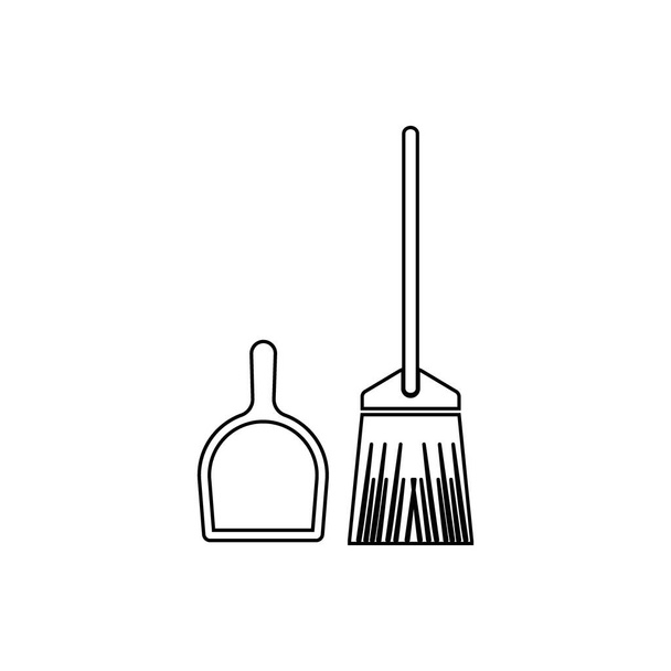 πρότυπο σχεδίασης εικονογράφησης φορέα λογότυπου σκούπας - Διάνυσμα, εικόνα