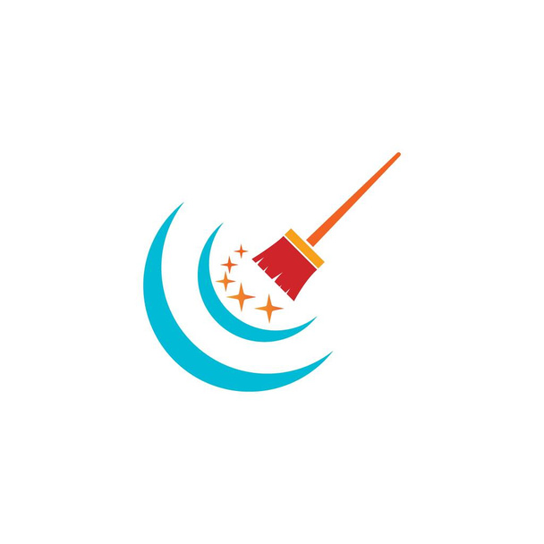 мітла логотип Векторна ілюстрація шаблон дизайну
 - Вектор, зображення