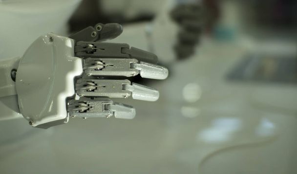 Robot hand close up view. - Foto, afbeelding