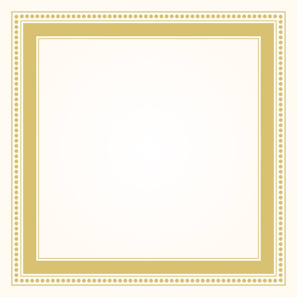 Moderní a stylový jednoduchý formální zlatý čtvercový tvar čáry a tečky rámeček prázdné karty designový prvek - Vektor, obrázek