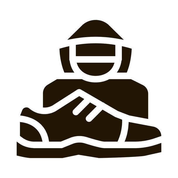 Ayakkabı Hırsızı İnsan Sembol Vektörü. Ayakkabı Hırsızı İnsan İşareti. izole edilmiş sembol çizimi - Vektör, Görsel