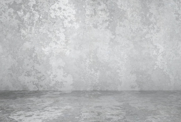 empty room with plaster wall, grey background - Photo, Image