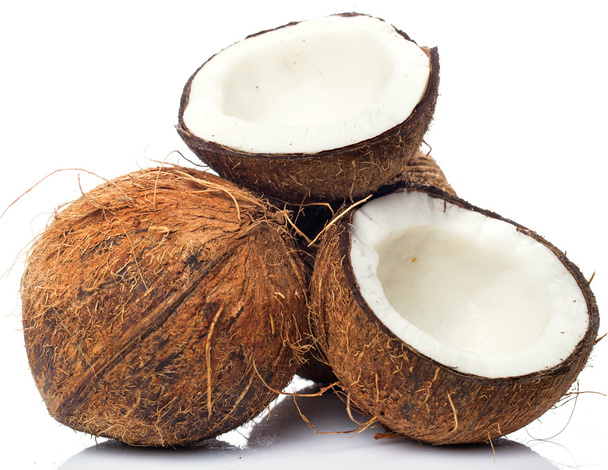 Coconuts on white background - 写真・画像