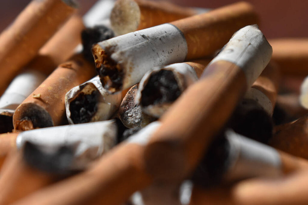 Zigarettenstummel im Aschenbecher - Foto, Bild