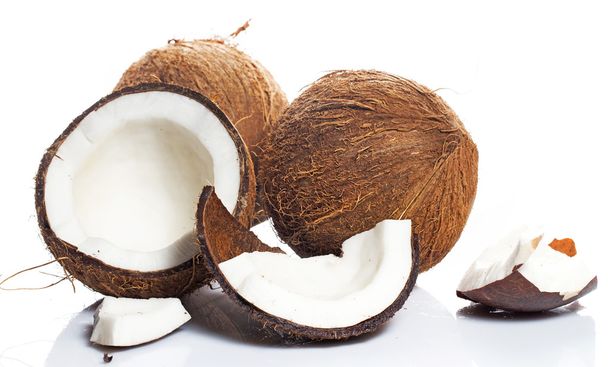 Coconuts on white background - Valokuva, kuva