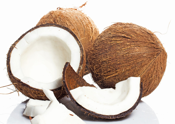 Coconuts on white background - Photo, Image
