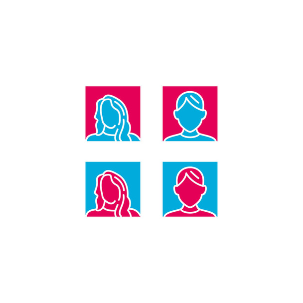 ontwerpprofiel pictogram mannelijke en vrouwelijke vectorsjabloon - Vector, afbeelding