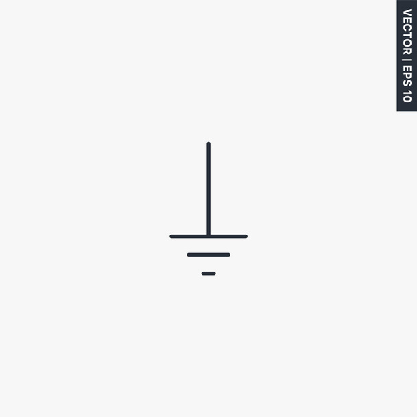 Ground, linear style sign for mobile concept and web design. Symbol, logo illustration. Pixel perfect vector graphics - Vector, Image