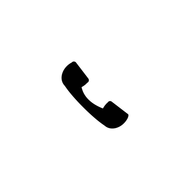 Diseño plano abstracto simple vector timbre icono del teléfono. Símbolo telefónico aislado sobre un fondo blanco ilustración - Vector, Imagen
