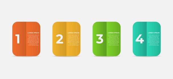 Colorful book paper style of infographic template with 4 steps. Vector business template for presentation. Creative concept for infographic. Suitable for workflow, annual report, graph, layouts - Διάνυσμα, εικόνα