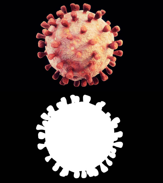 Illustration 3D d'un virus corona - Photo, image