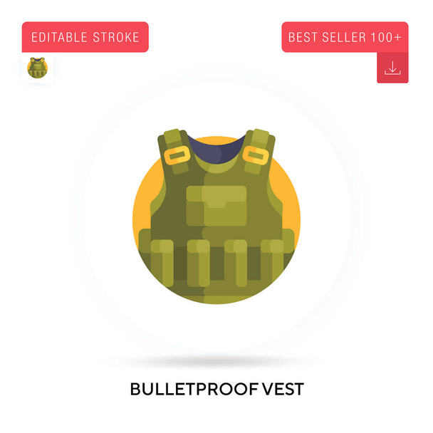 Bulletproof vest detailed circular flat vector icon. Vector isolated concept metaphor illustrations. - Vector, Image