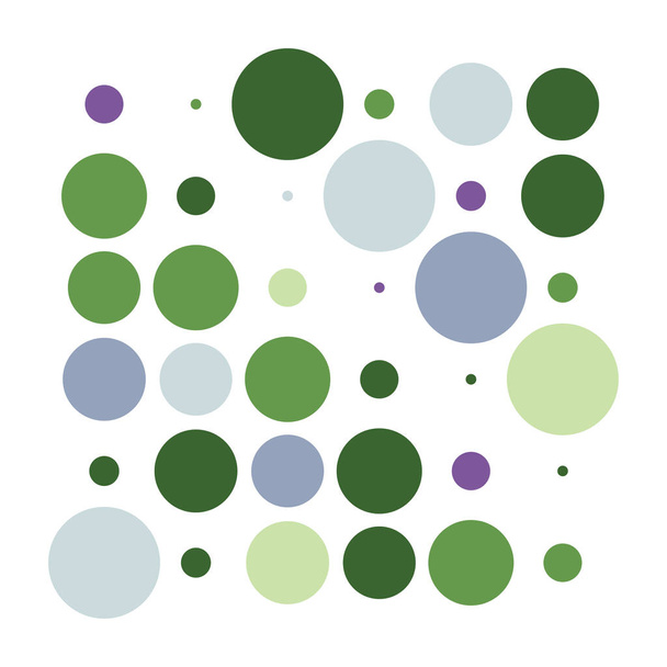 6x6 circles dots variation design. Dotted speckles, freckles. Circles grid and mesh. Vector illustration - Vektor, kép